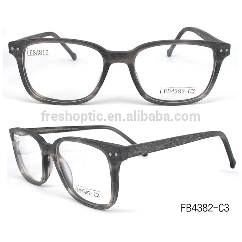 FB4382 2018 newest design hand polished wooden acetate frames optical eyeglasses