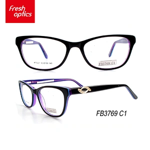 FB3769 Younger Acetate Frames Glasses Optical With Metal Decoration