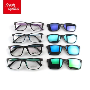 Low price uv400 advertising mirror TR 90 clip on sunglasses