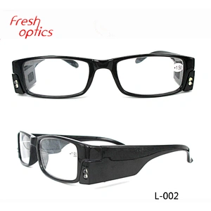 China wholesale LED black PC reading glasses plastic frames in reading glasses magneic from China
