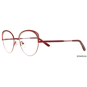 2020 pink eye cat stainless steel  optical frames eyeglasses for women