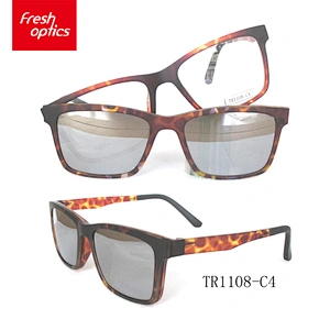 High quality wholesale custom polarized yellow TR90 clip on sunglasses