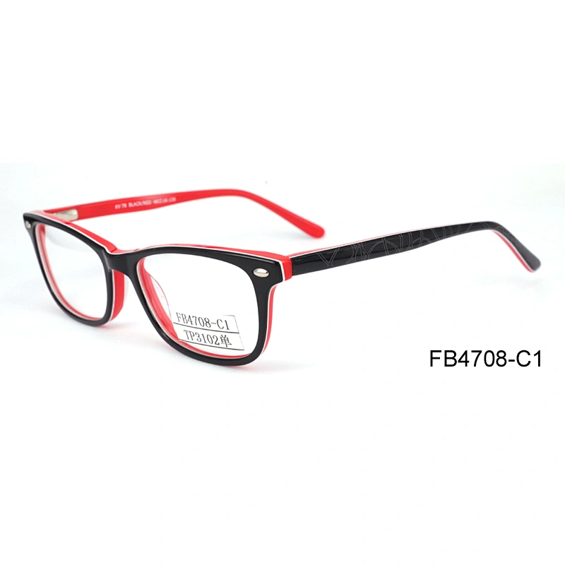 FB4708 New model eyewear frame glasses fashion colorful material transparent stripe acetate frame