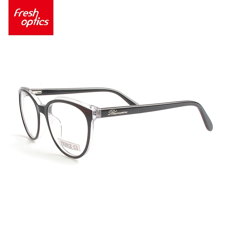FB3912 Black Transparent Acetate Glasses Fashion Optical Frame Eyewear For Men