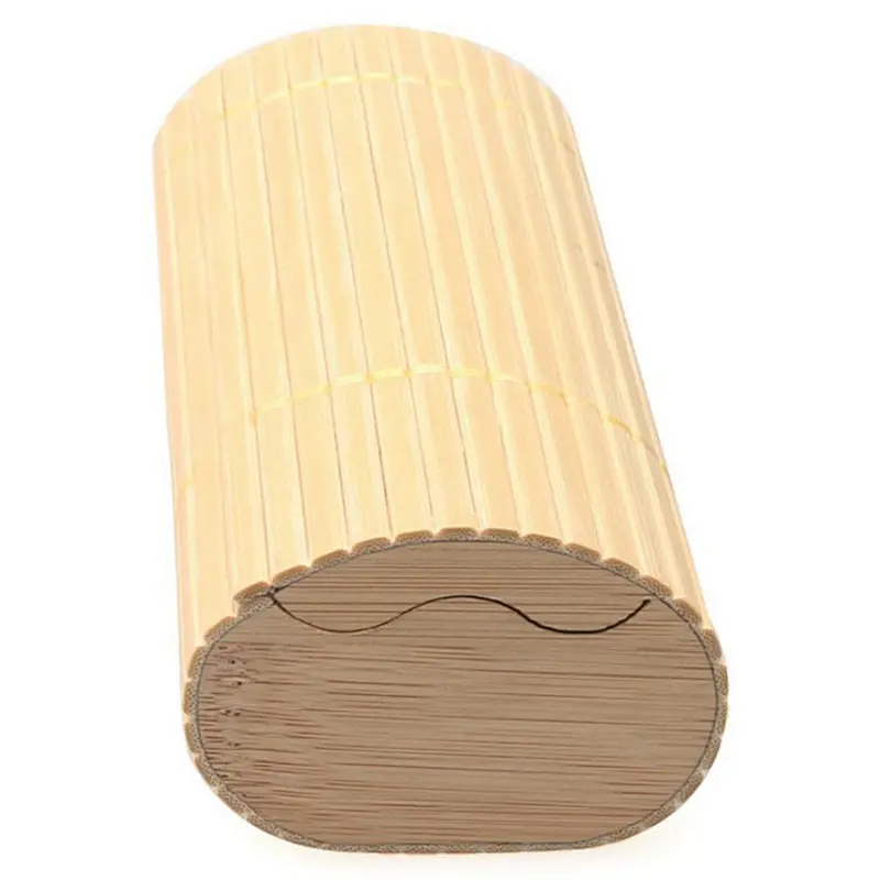 Environmental protection fashion oval wooden bamboo sunglasses case with custom logo