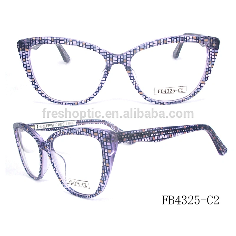 FB4325 Hot sell colorful material big size optical frame acetate eyewear glass italy design