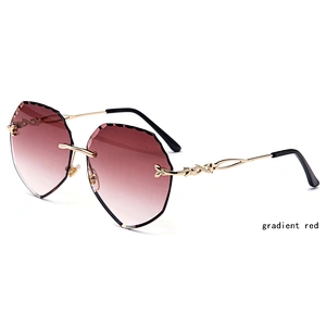 high quality hot sale ocean lens heart shaped rimless polarized sunglasses