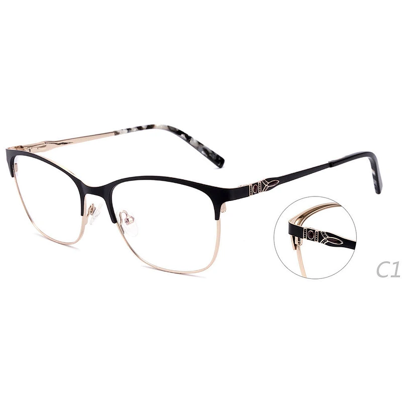 Female low MOQ metal optical frames eyeglasses ready stock