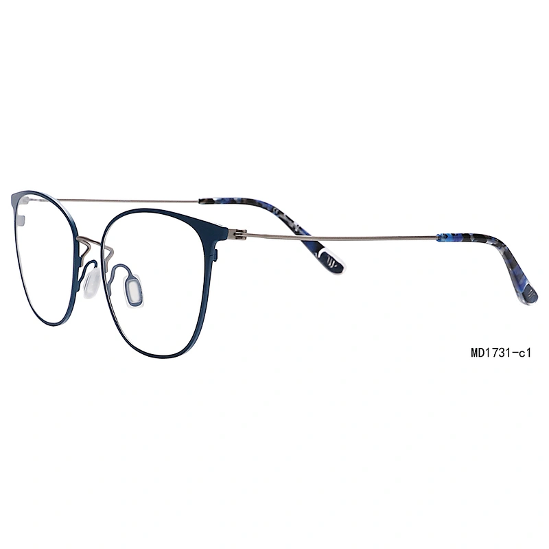 Unisex designer milling groove vintage eyeglasses metal round optical frames