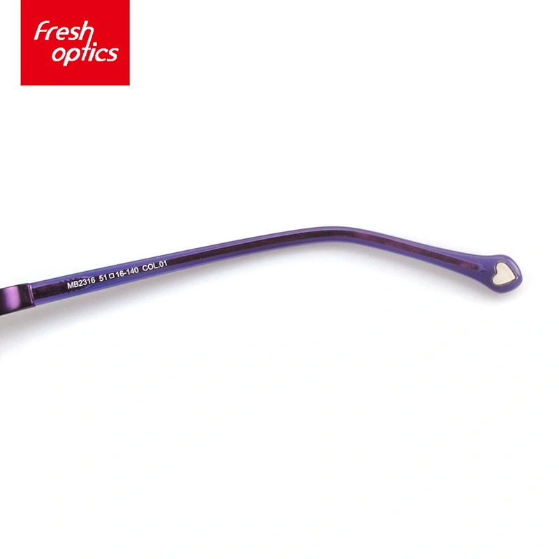 FB3883 Girl Fashion Eyewear Frames, Purple Optics Frames with Heart Shape Design