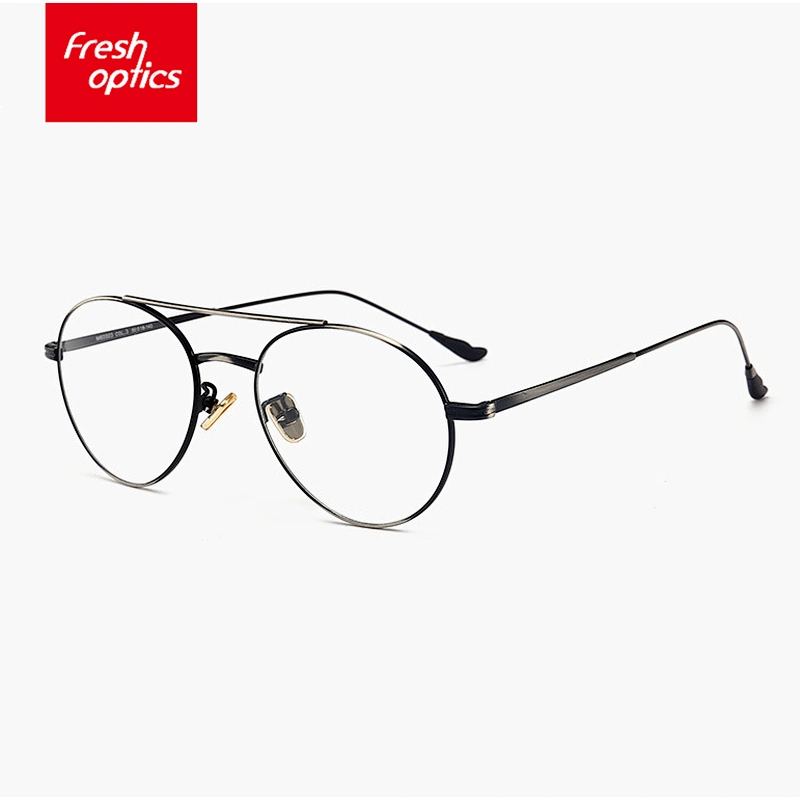 60003 Hot Selling Trendy Black Half Rim Eyewear Metal Spectacle Frames for Men