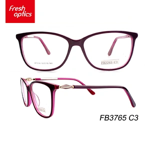 FB3765 New Model Acetate Frames Optical Eyewear With Bead Sheet Flower
