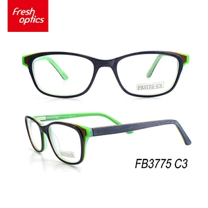 FB3775 Wholesale Double Color Acetate Optical Frame With Contracted Design
