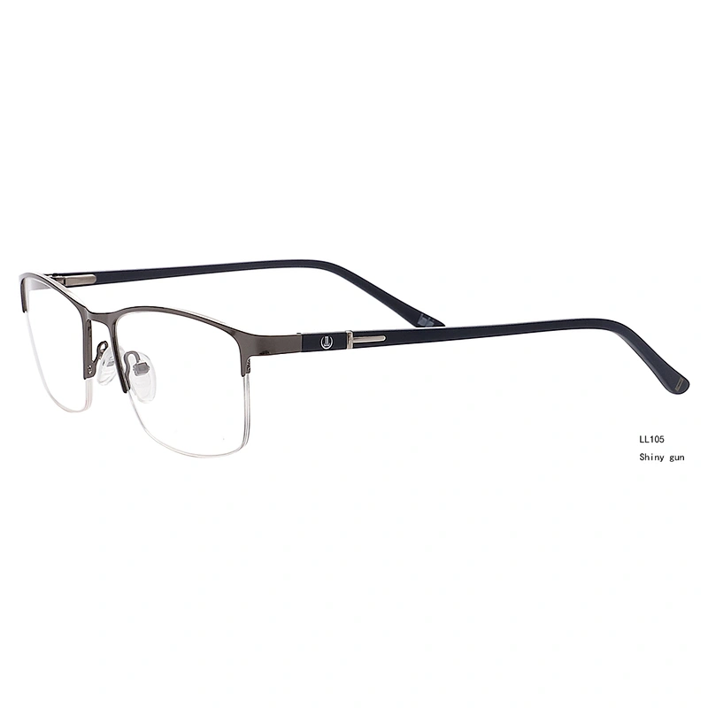 Fashion modern gentleman half frame metal optical eyeglasses frames for men