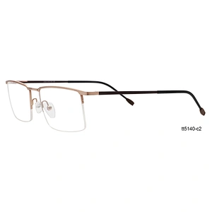 wholesale half-rim slim temple men metal optical frames glasses frame eyeglasses