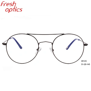 popular round vintage double bridge full rim metal optical frames eyeglasses frames