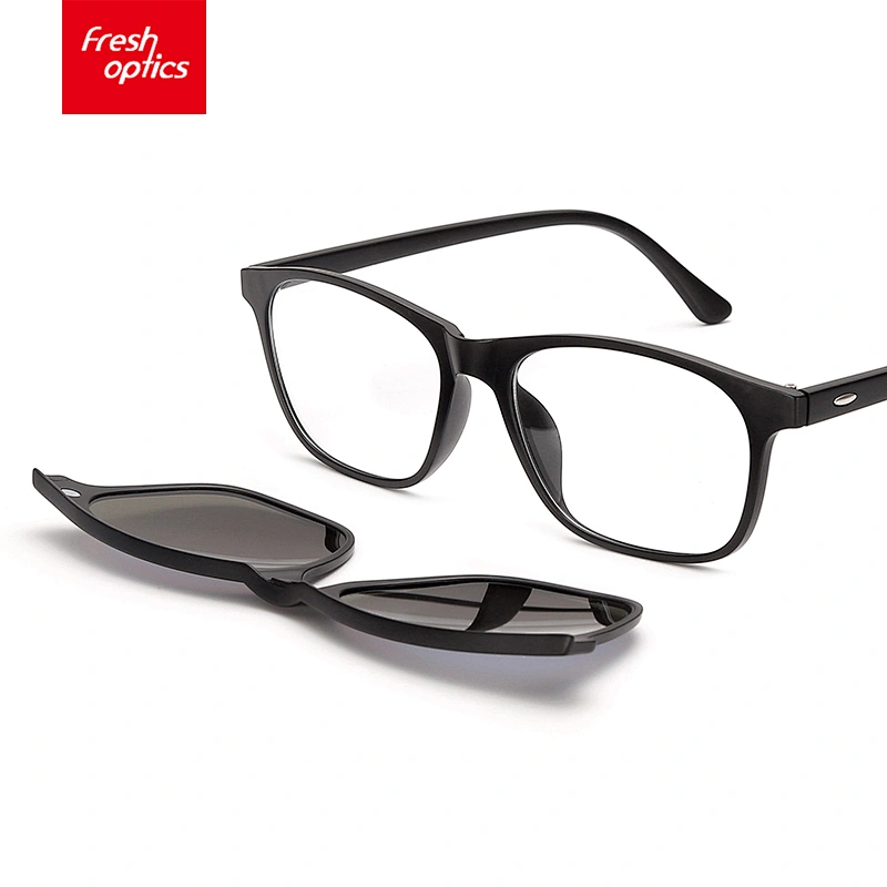 TR2209 Mirrored Thin Temple Clip On Ultem Sunglasses