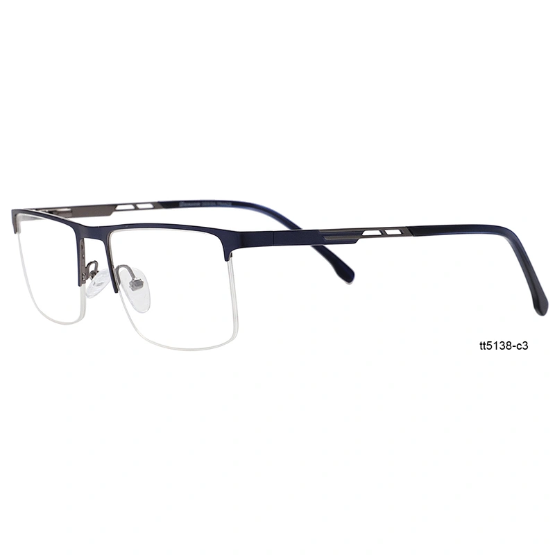 popular square half frame  metal optical frames eyeglasses frames for men's