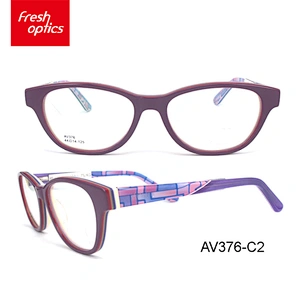 AV376 Vintage lady colorful optical rimless plastic eyeglass frame