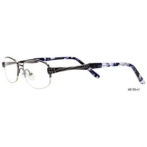 High quality prescription diamond metal half rim eyewear optical frames for german