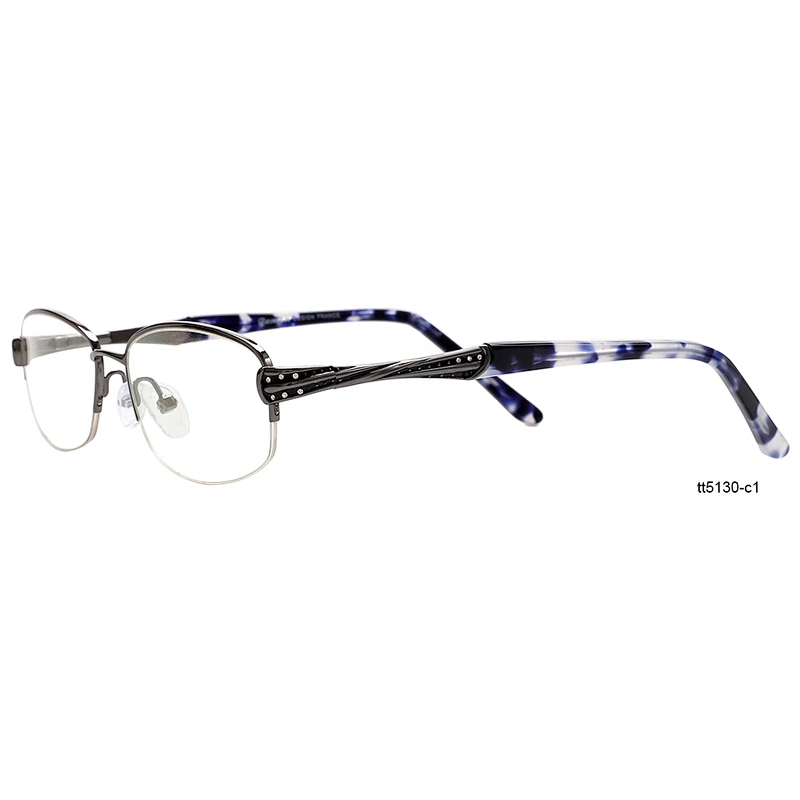 High quality prescription diamond metal half rim eyewear optical frames for german