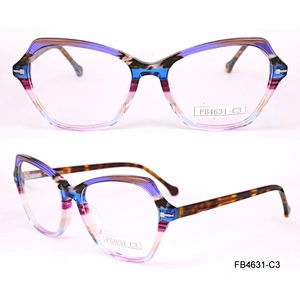 FB4631 2018 Newest fashion acetate frame eyewear glass nice lamination for ladies