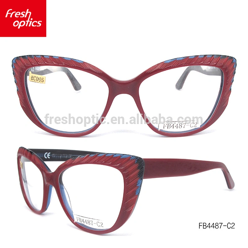 FB4487 fashion cat shape optical frame high quantity acetate eyeglasses in wenzhou