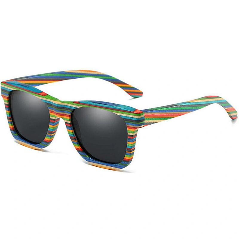 China wholesale new style polarized colorful skateboard bamboo wooden sunglasses 2019