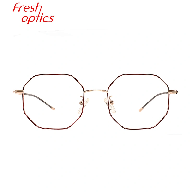 2020 high quality anti blue polygonal metal optical glasses frames