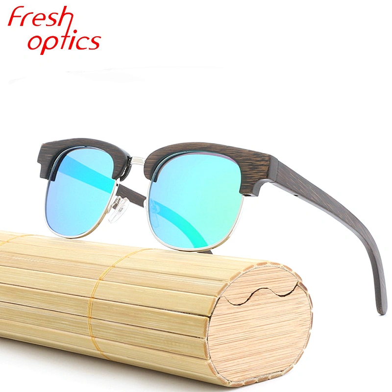 China half frame metal sun glasses manufacturers bamboo sunglasses custom logo 2019
