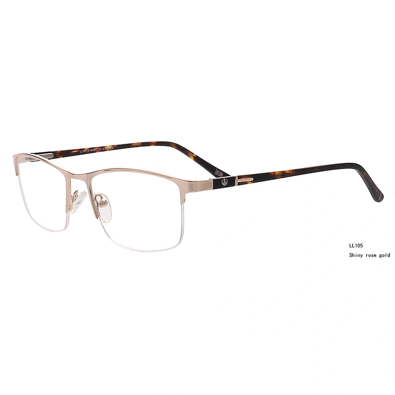 Fashion modern gentleman half frame metal optical eyeglasses frames for men