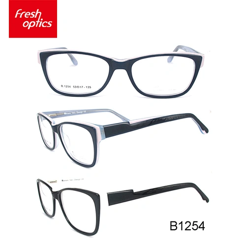 B1254 A new black men's thick full frame myopia glasses