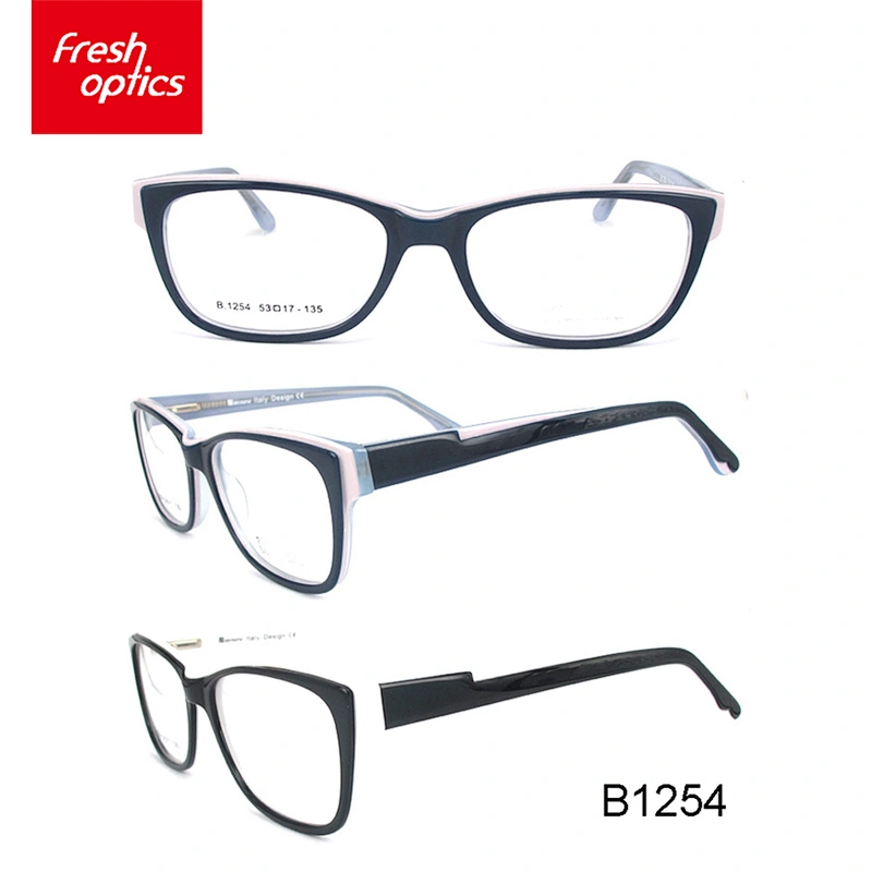 B1254 A new black men's thick full frame myopia glasses