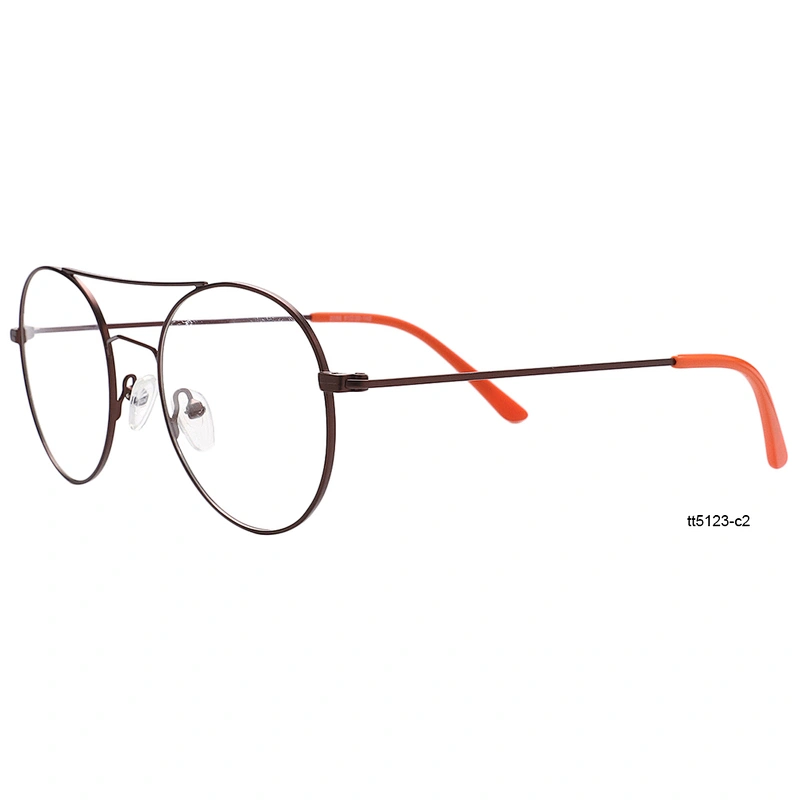popular round vintage double bridge full rim metal optical frames eyeglasses frames