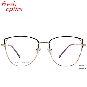 designer gold cat eye men women's prescription metal eyeglasses eyewear optical frames