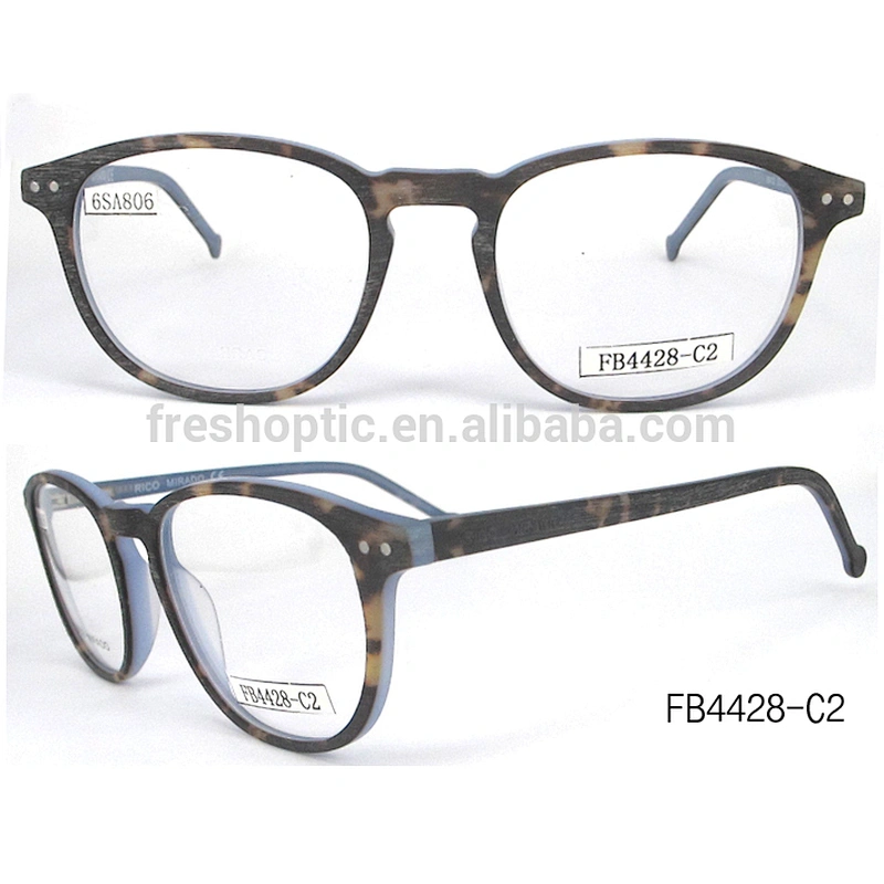 FB4428 fashion wooden acetate optical eyewear glass optical frames italy for ladies