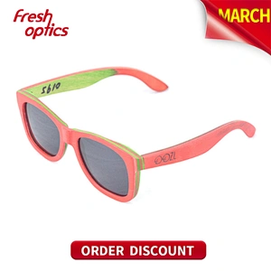 Harmful light barrier natural bamboo wood sunglasses
