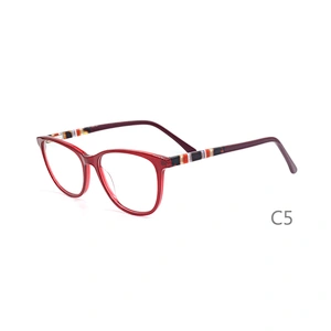 F1706 Fashion cat eye shape acetate material with metal colorful temple in China wholesale optical frames Ready stocks