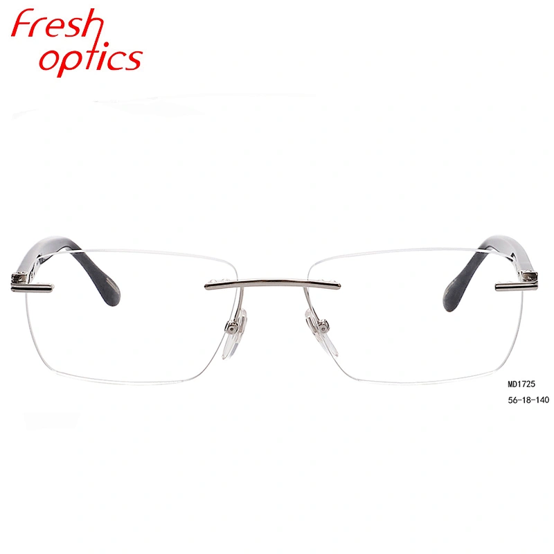 Famous brand trendy designer OEM rimless optical eyeglasses frames