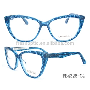 FB4325 Hot sell colorful material big size optical frame acetate eyewear glass italy design