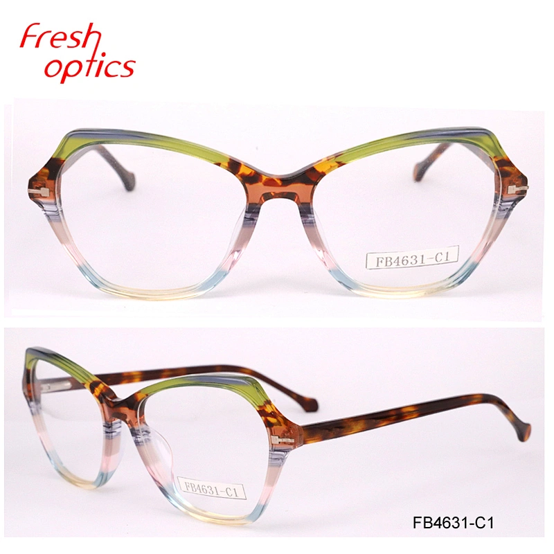 FB4631 2018 Newest fashion acetate frame eyewear glass nice lamination for ladies