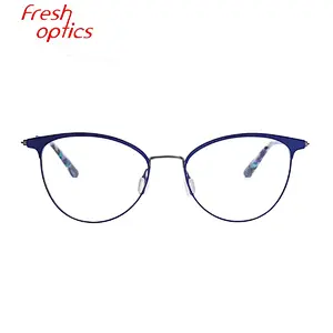 Circle vintage retro round stainless steel Italian design metal optical  glasses frames