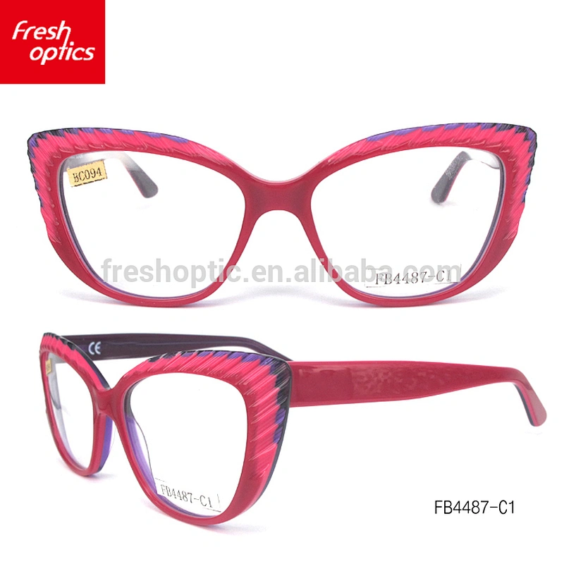FB4487 fashion cat shape optical frame high quantity acetate eyeglasses in wenzhou