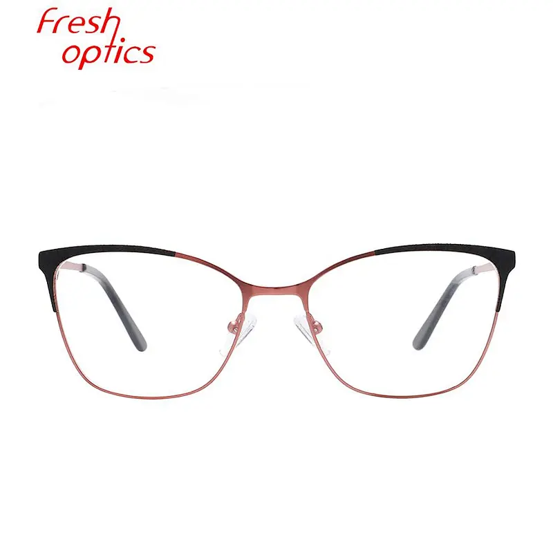 Designer fashion stainless steel eyewear gold metal eyeglass optical frames