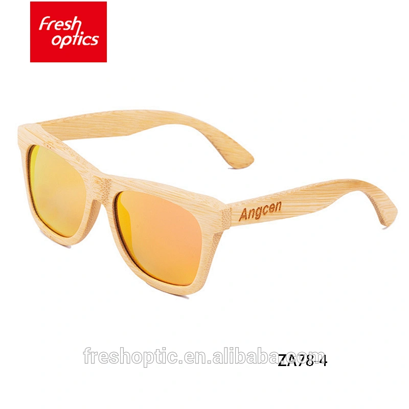 ZA78 Fashion red bamboo double lenses sunglasses