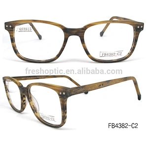 FB4382 2018 newest design hand polished wooden acetate frames optical eyeglasses
