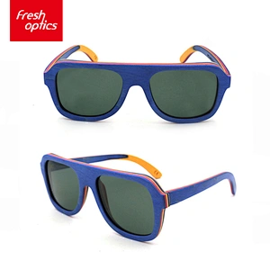 2018 High quality custom logo handmade skateboard wood glasses sunglasses 5657