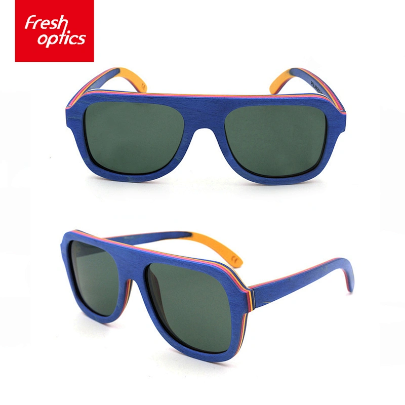 2018 High quality custom logo handmade skateboard wood glasses sunglasses 5657