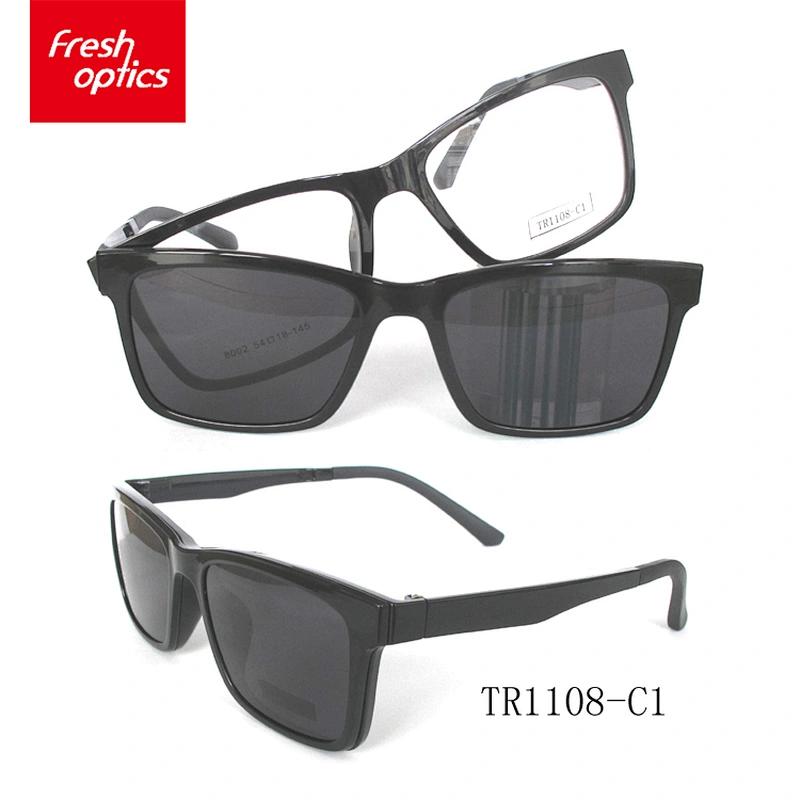 High quality wholesale custom polarized yellow TR90 clip on sunglasses