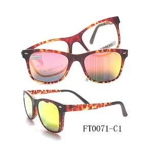 FT0071 Fashion Design Width Temple Ultem Clip On Sunglasses